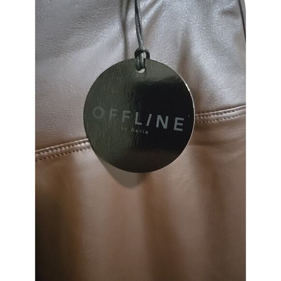 Leggings OFFLINE By Aerie Real Luxe Faux Leather Legging NEW Brown Size Medium - Picture 7 of 11